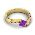 thumbnail image 3 of 1.25 T.C.W Princess Cut Amethyst & Red Ruby Gemstone Sparkle Wedding Ring for her Solid 14K Yellow Gold Size 5.5 by Diamond-Capitals, 3 of 8