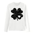thumbnail image 3 of Lenpel Long Sleeve Shirts for Women Plus Size Crewneck St. Patrick's Day Printed Casual Pullover Tops Loose Lightweight Sweatshirts(White,X-Large), 3 of 5