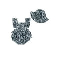 thumbnail image 1 of xiaxaixu Baby Girl 2Pcs Summer Outfits Ruffle Sleeveless Zebra Print Romper with Sun Hat Set, 1 of 9