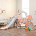 thumbnail image 3 of Resbaladilla y columpio infantil Parque de diversiones 3 en 1 niños Rosa, 3 of 4