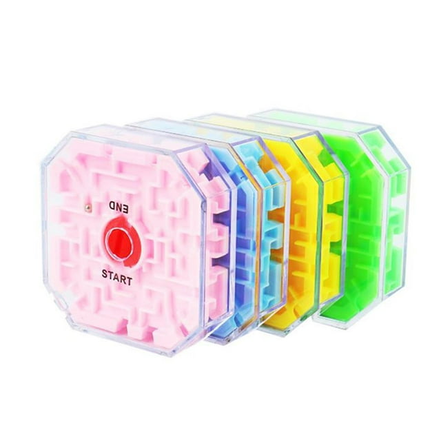 Ruiboury Random Color Puzzle Early Educational Toys Children Transparent 3D Beads Labyrinth Cube Toy Children Gift