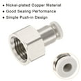 thumbnail image 4 of Uxcell Push to Connect Fittings 1/4PT Female Thread Fit 4mm Tube OD Copper 4 Pack, 4 of 5