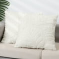 thumbnail image 2 of Unique Bargains Basho Leaf Pattern Cushion Covers Solid Fluffy Plush Pillow Covers 2 Pcs White 18" x 18", 2 of 6