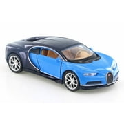 Bugatti Chiron, Blue/Dark Blue - Welly 43738D - 4.5" Diecast Model Toy Car (Brand New but NO BOX)