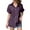 Purple, variant on Hauaitttt Women's Solid Color Linen Short Sleeve Casual Loose Shirt Athletic Tops for Women Loose Fit Ladies Football Shirts Womens Top Extra Long Tech Apparel Shirts for Women Casual Long Sleeve