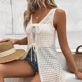 thumbnail image 6 of Daiosportswear Womens Crochet Tops Tie Front Sleeveless Sweater Vest Knit Tops Summer Cardigan Hollow Out Beach Cover Up，Cover-Up for Women White S(S), 6 of 6