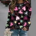 thumbnail image 1 of Qertyioot Chandail de la Saint-Valentin pour Femmes, Blouse à Manches Longues Imprimée Col Rond Tunique Décontractée, 1 of 5