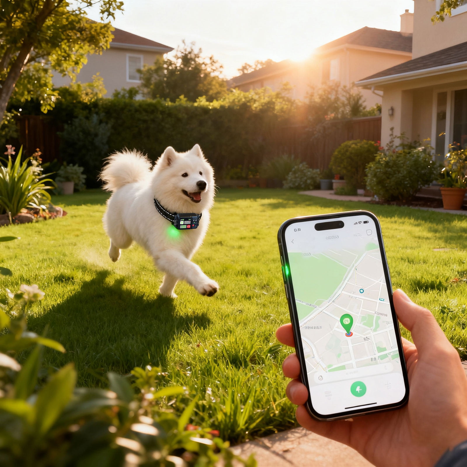 Wireless Dog Fence System with Circular Boundary and Advanced Positioning for Secure Outdoor Pet Containment