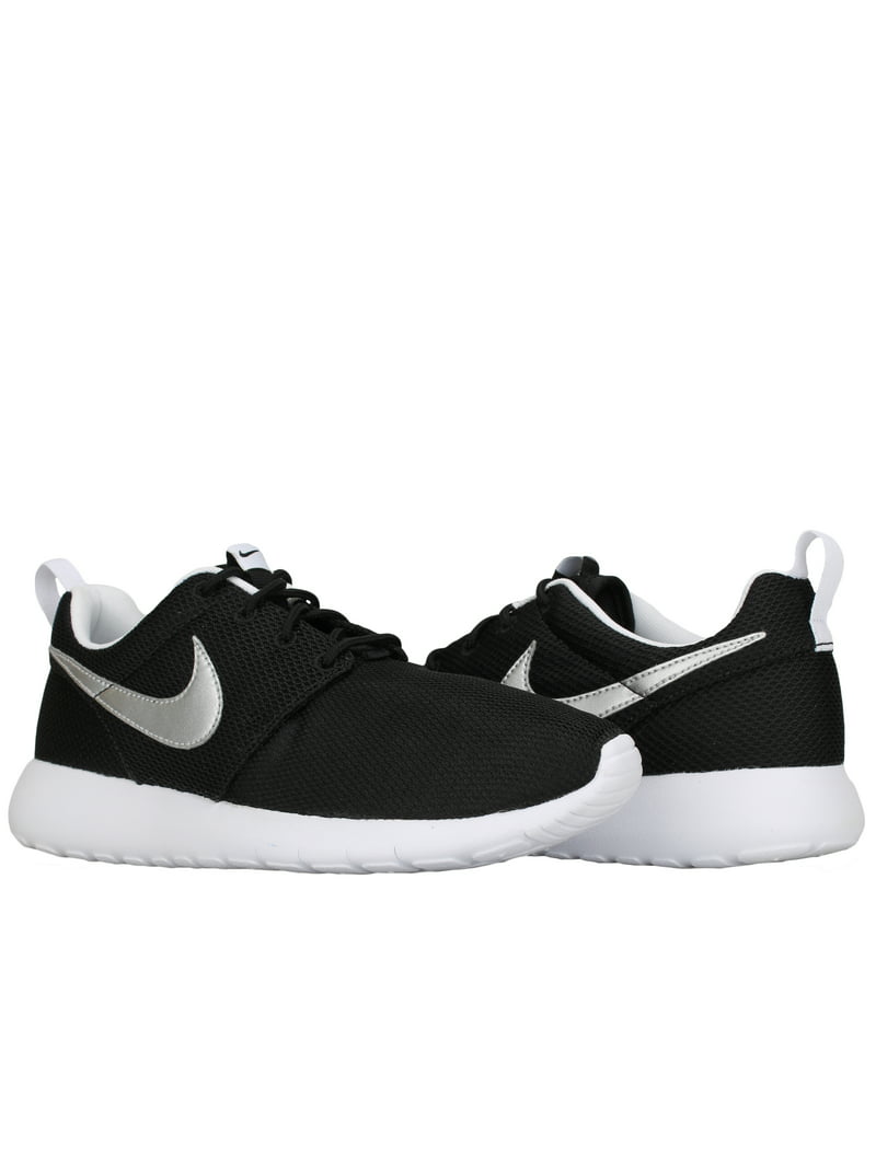 Nike Roshe One (GS) Big Shoes Black/Metallic Silver/White 599728-021 -