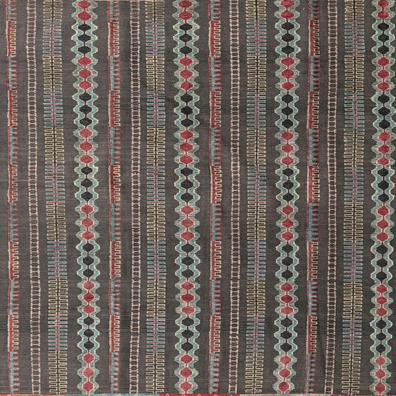 Ahgly Company Machine Washable Indoor Square Abstract Dark Brown Area Rugs, 3' Square