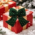 thumbnail image 4 of Ynsdnzl Velvet Christmas Bow 23CM, Red or Green, Full Three‑Dimensional Shape, Tree Topper, Wreath, Gift Box, Door, Party, Holiday Decor, 4 of 6