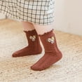 thumbnail image 4 of Spazoro Toddler Girls Boys Socks, Warm Comfortable Cute Print Cotton Mid Tube Socks for Child Kids Girls Wine Size 3 T, 4 of 4