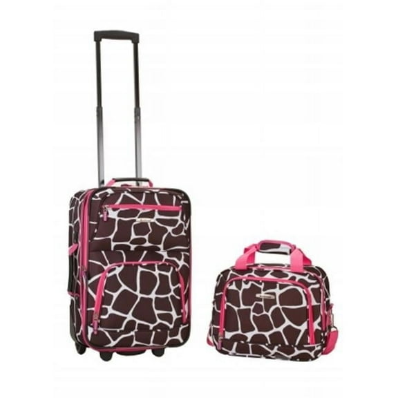 Rockland  2 Pc Pink Giraffe Luggage Set