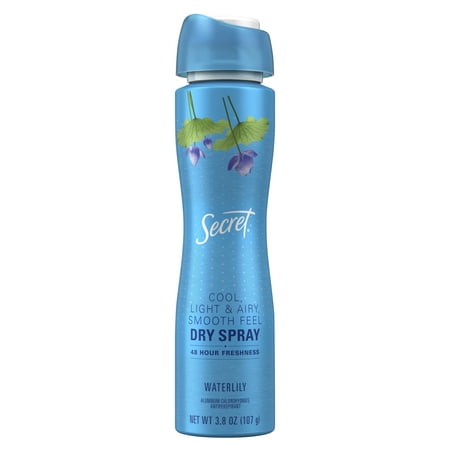 Secret Invisible Spray Antiperspirant and Deodorant for Women, Waterlily, 3.8