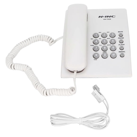 KXT435 Corded Desktop Phone, Corded Landline Phone with Adjustable Volume, Caller ID, for Home, Hotel, Office (White)