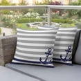 thumbnail image 5 of Pack of 2 Outdoor Pillow Covers 16x16 Inch Waterproof Anchor Gray Throw Pillow Covers,Decorative Couch Pillow Case Sham Modern Navy Blue White Striped Nautical Patio Garden Pillowcases Cushion Covers, 5 of 8