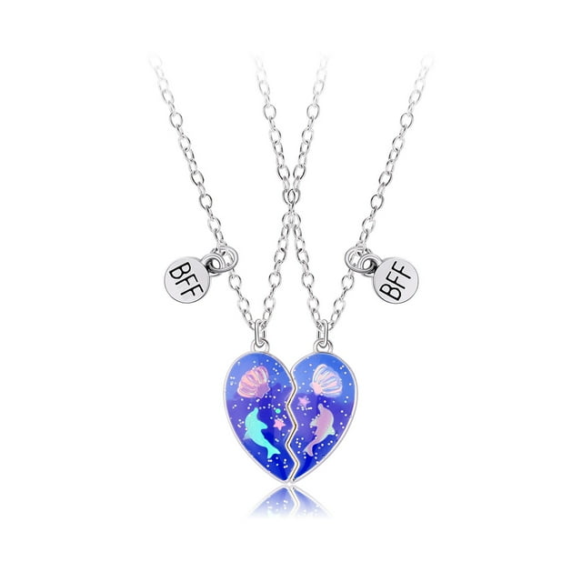 Collar con dijes para niñas 2/3, collar a juego con el mejor amigo, collar de la amistad con corazón, gato y koala para niñas