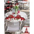 thumbnail image 4 of Outdoor Tablecloth with Umbrella Hole and Zipper, Valentine's Day Round Table Cloth 54 Inch Waterproof Tablecloth, Romantic Roses Love Heart Gnomes Vintage Picnic Table Cover for Patio Camping, 4 of 7