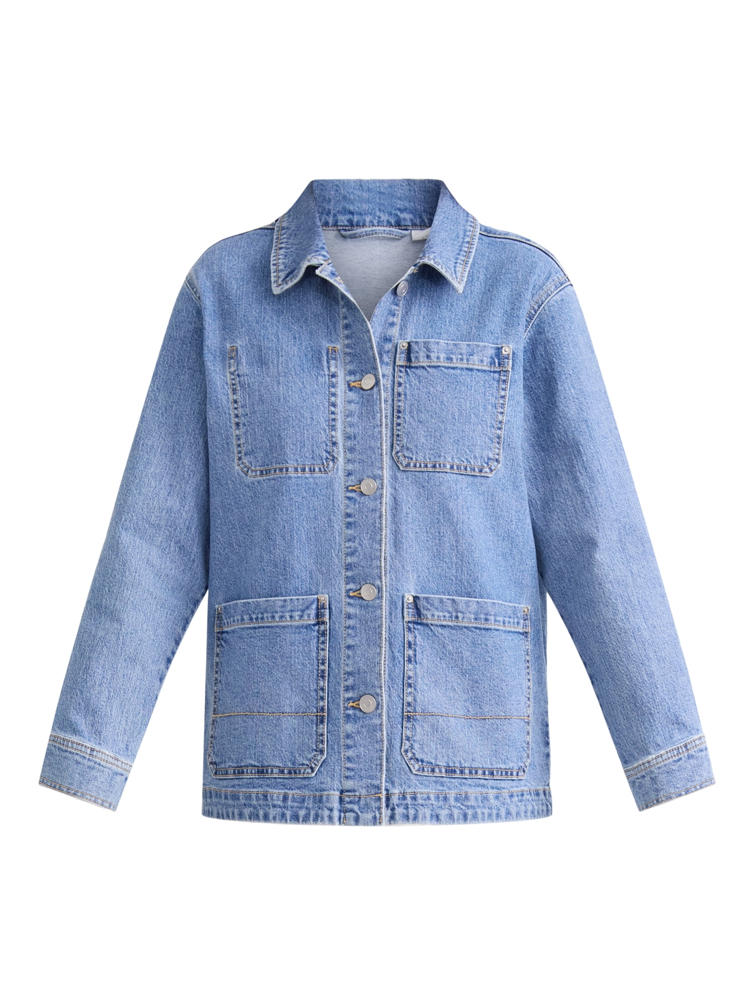 Time and Tru Women's and Women’s Plus Denim Utility Jacket, Sizes XS-4X