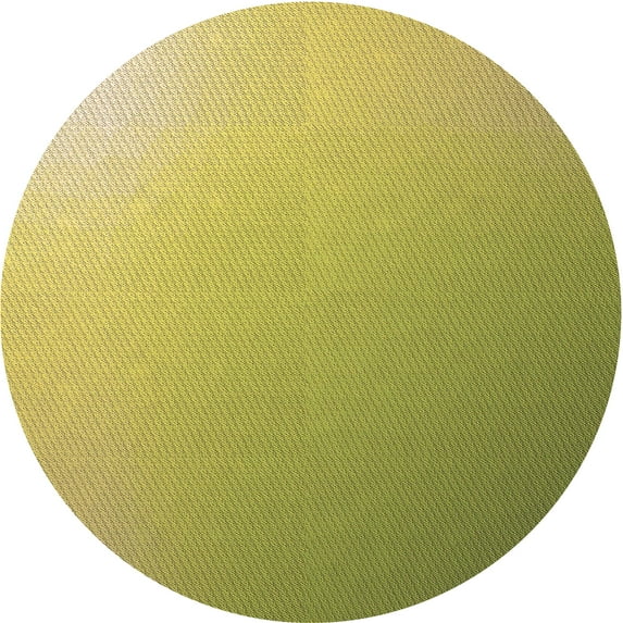 Ahgly Company Machine Washable Indoor Round Transitional Dark Yellow Green Area Rugs, 7' Round