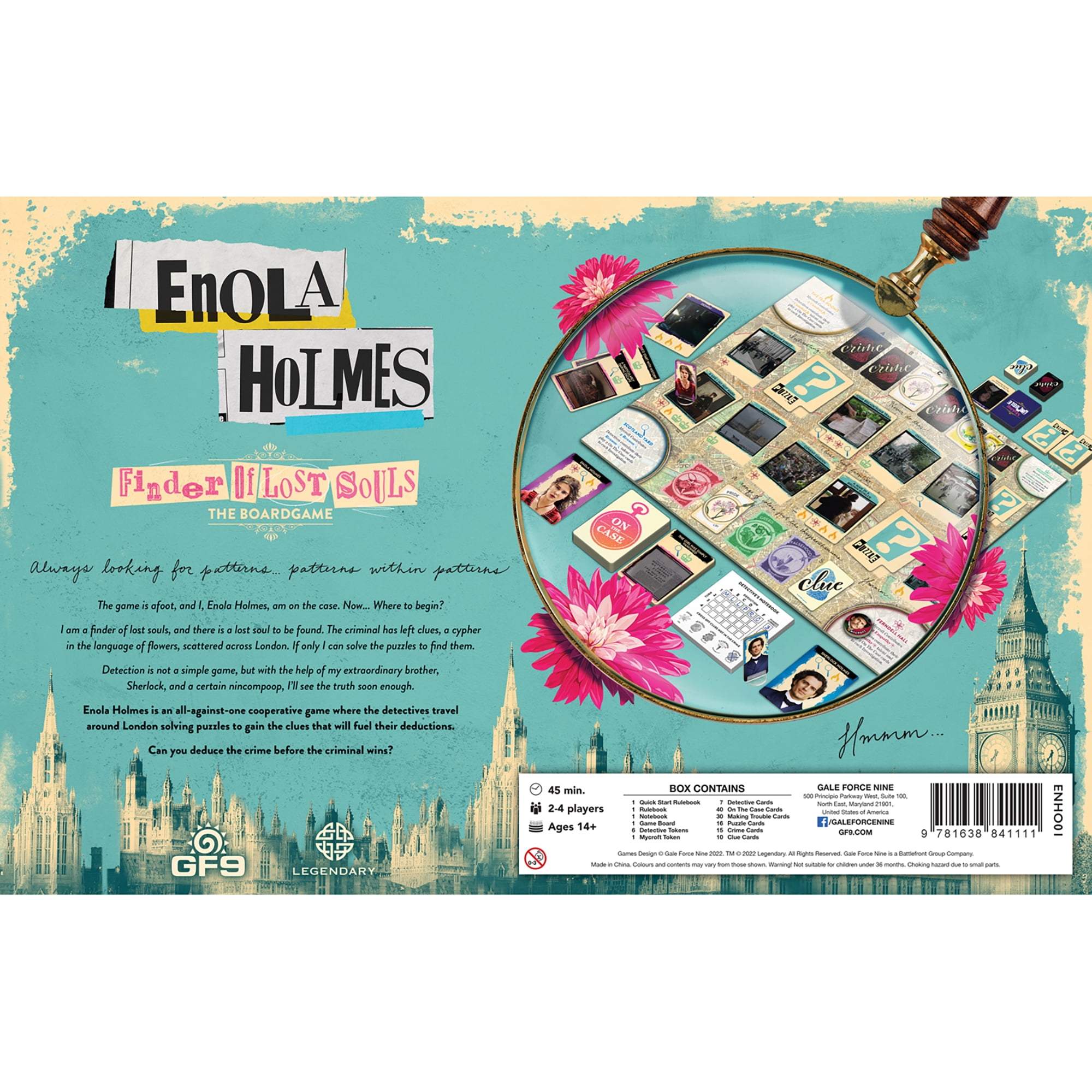 Enola Holmes: Finder of Lost Souls - The Board Game, Deduction & Puzzle, Ages 14+, 2-4 Players, 45 Min