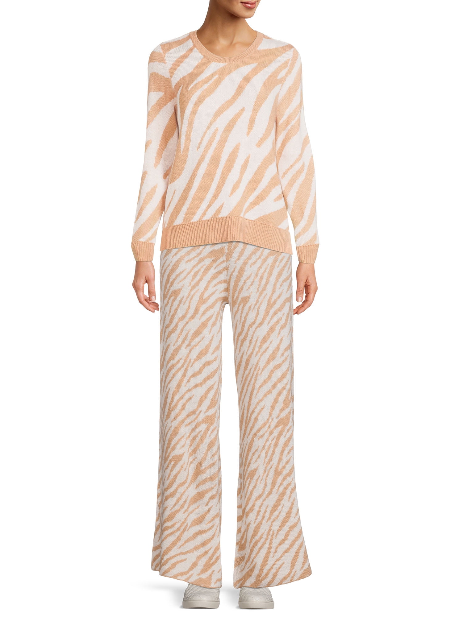 Time and Tru Women's Jacquard Sweater Rib Pants
