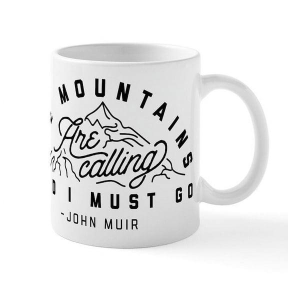 CafePress - The Mountains Are Calling And I - 11 oz Ceramic Mug - Novelty Coffee Tea Cup
