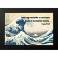 thumbnail image 2 of ArtsyQuotes 18x13 Black Modern Framed Museum Art Print Titled - Bible Verse Quote Psalm 77:19, Katsushika Hokusai - The Great Wave of Kanagawa, 2 of 5