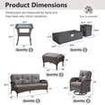 thumbnail image 4 of Opohoro 8-Piece Outdoor Patio Fire Pit Set with Sofa and Flat Arm, 43" Fire Pit Table, Propane Tank Cover for Deck Backyard, 4 of 20