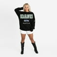 thumbnail image 3 of Women's Gameday Couture Black Seattle Seahawks Oversized Level Up Black Label Premium Fleece Sweatshirt, 3 of 6