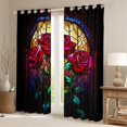 thumbnail image 2 of Castle Fairy Teens Flower Rose Curtains Pack of 2 (42x84 Each),Chic Floral Blossoms Curtains Blackout,Exotic Style Bedroom Curtains,Ultra Soft Home Decor, 2 of 6