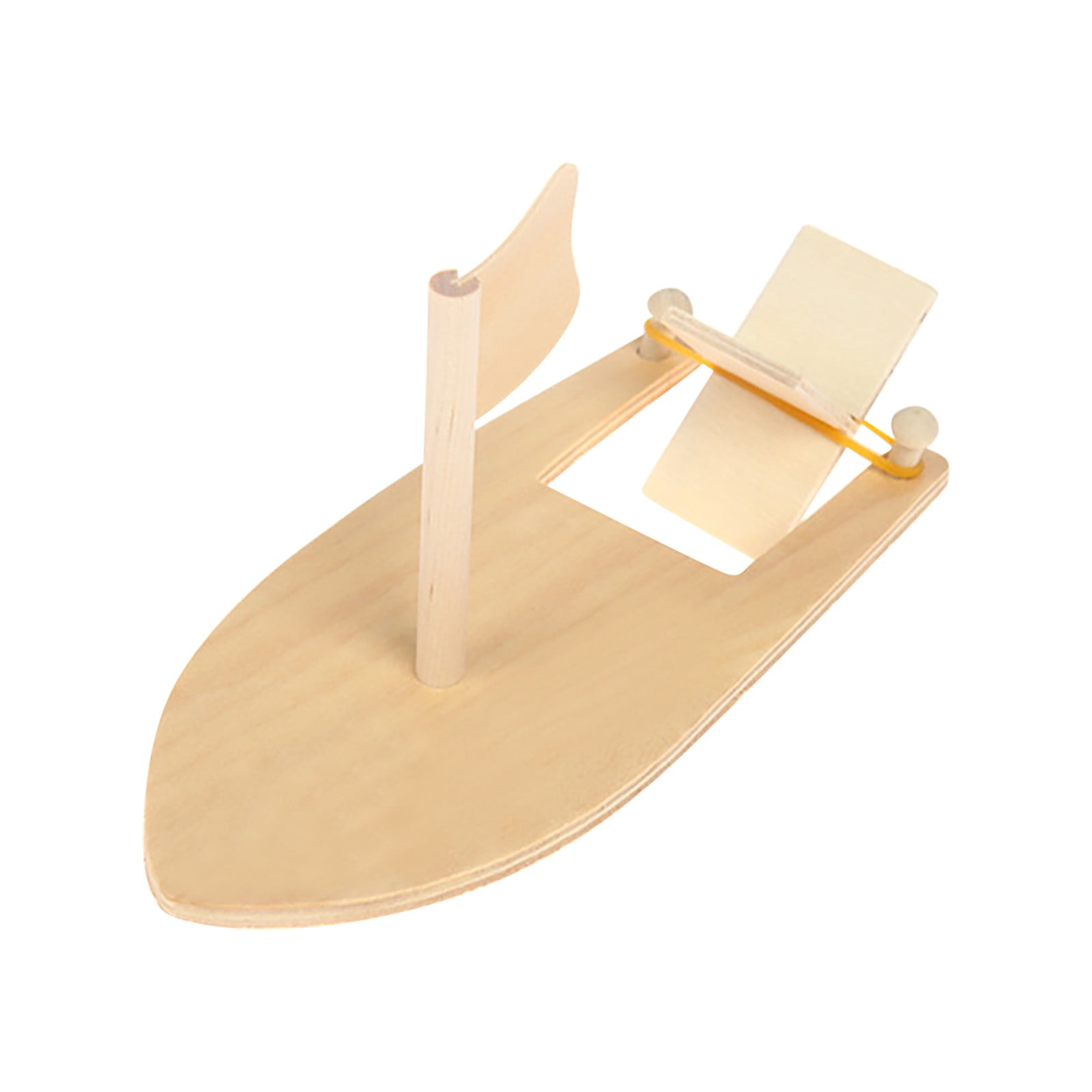 MIAO JIN 4 Pack DIY Wooden Sailboat Band Paddle Boat Paint and Decorate Wooden Sailboat Craft Kits 
