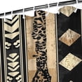 thumbnail image 4 of Boho Retro Geometry Abstract Black Strip Bathroom Curtains Waterproof Duty Polyester Bathroom Shower Curtain Sets Decor Basic Bath Decor 72" W X 72" L with 12 Hooks, 4 of 4