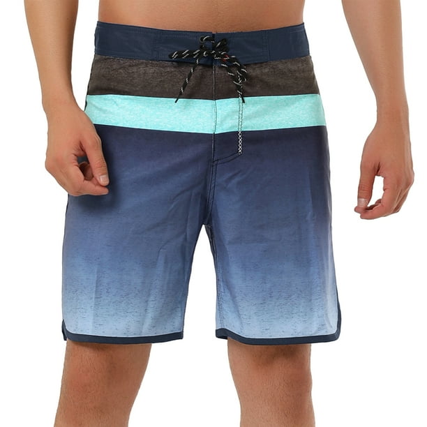 Lars Amadeus Pantalones cortos de bloque de color de verano pahombre Pantalones cortos de plapanadar con racon cordón Negro azul marino 34
