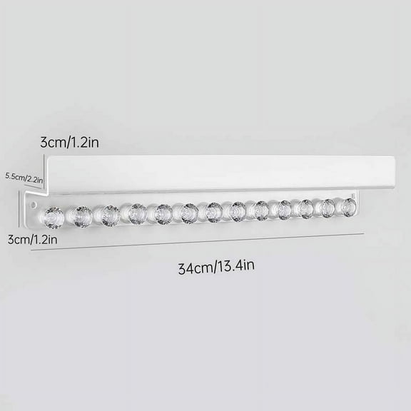 Acrylic Jewelry Storage Holder with 13 Hook Hanging Wall Shelves for Necklace Earrings Ring Scarf Organizer Bathroom Accessories (1Pcs storage rack)