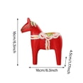 thumbnail image 2 of Sculpture de Cheval Suédois en Bois Peint à la Main Rouge, 2 of 8