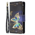 thumbnail image 6 of Feishell Galaxy S23 Ultra Case Zipper Purse Embossed Pattern Premium Leather Wallet Cover Flip Stand Card Slots Holder Magnetic with Wrist Strap Case for Samsung Galaxy S23 Ultra, Big Butterfly, 6 of 8