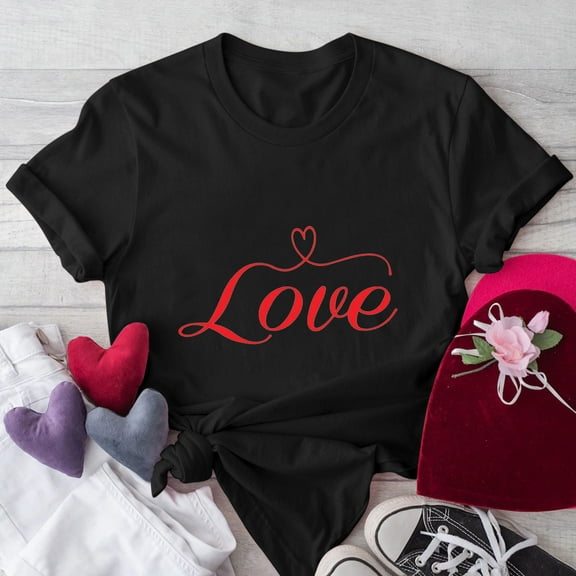 Itsame Summer Casual Loose T-Shirt for Womens Printed Oversized Short Sleeved Tops Round Neck Blouses Black Size 3XL