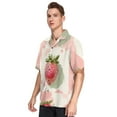 thumbnail image 2 of Ckdifva Pink Straberrys in Grids Mens Button Down Short Sleeve Shirt Casual Shirts Beach Hawaiian Shirts, 2 of 8