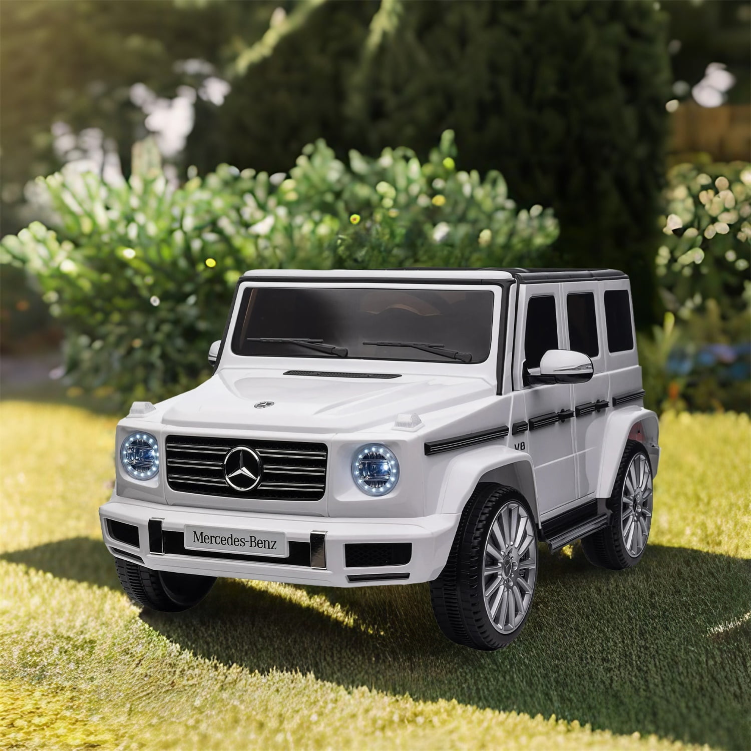 CIPACHO Kids Ride On Cars, Licensed Mercedes-Benz G500, 24V Battery Powered Toy for Kids with 2.4GHz Remote Control, White