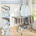 thumbnail image 4 of Topbuy Clothes Drying Rack Stainless Steel Gullwing Style Rack with 6-Level Adjustable Height High Hanger Design Side Clips, 4 of 8
