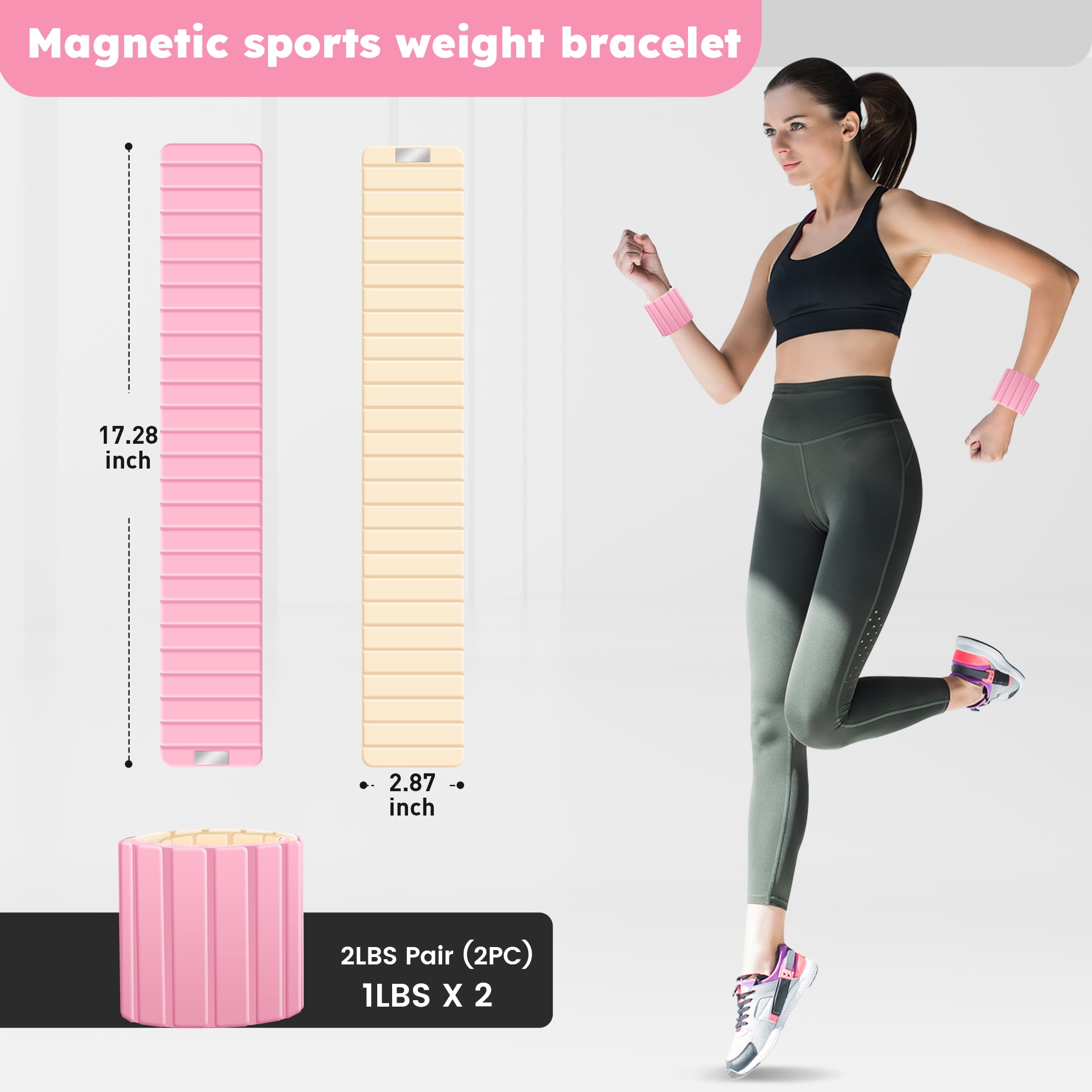 Ankle Weights for Women Men 1 Pair Adjustable Wrist Arm Leg Weights for Yoga Workout