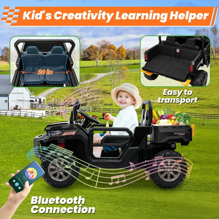 24V Kids Electric Dump Truck Ride-On Toy - 2 Seater, 4WD, Remote Control