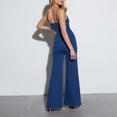 thumbnail image 4 of Riforla Women's Casual Summer Denim Jumpsuit Cotton Light Washed Blue Neckline Stretchy Slim Fit Pants Jumpsuits for Women Blue L, 4 of 9