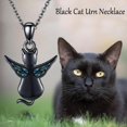 thumbnail image 6 of Black Cat Urn Necklace for Ashes Sterling Silver Angel Wing Cat Keepsake Pet Memorial Pendant Jewelry Gift for Women Men, 6 of 6