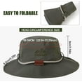 thumbnail image 5 of TAGVO Boonie Hat Fishing Hat, Foldable Cowboy Style Bucket Hat Sun Hat UV Protection Wide Brim Bucket Cap Adjustable Chin Strap Breathable Safari Hat Jungle Hat for Fishing Camping Hiking, Army Green, 5 of 7