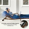 thumbnail image 4 of Outsunny 2 Pieces Wicker Patio Chaise Lounge Chair, 5 Adjustable Back, Blue, 4 of 10