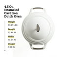 thumbnail image 6 of Lodge USA Enamel Dutch Oven 4.5 qt., White, 6 of 7