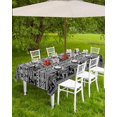 thumbnail image 3 of Outdoor Tablecloth with Umbrella Hole and Zipper Boho Geometric Stripes Rectangle Outdoor Tablecloths 60x84 Table Cloths Bohemia Tribal Elephant Black Patio Table Cloth Cover for Outdoor Tables Garden, 3 of 6
