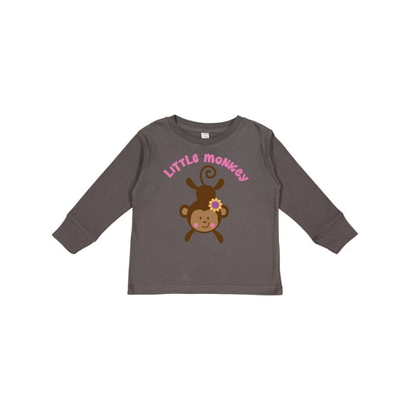 Inktastic Little Monkey Girl Girls Long Sleeve Toddler T-Shirt